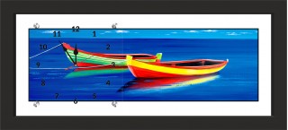 Часы-картина с паспарту в черном багете 20х50 CTN(702)